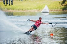 GB waterskier Will Asher competing in slalom. Picture date: May 2024. Photo credit: Tiare Miranda