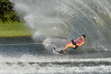 Manon Costard of France, one of the world's leading female slalom waterskiers will compete at the Oxfordshire Pro-Am on July 12/13. Photo credit: Lynn Novakofski