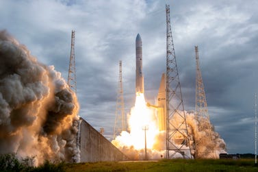 The historic Ariane 6 liftoff occurred on Tuesday, July 9 at 1600 GFT from the Guiana Space Centre, also known as Europe's Spaceport, in Kourou, French Guiana. Photo credits: ESA, Arianespace, CNES.