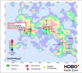 Figure 1: Kadie Drill Hole Location Map with 2023 Trenches (Graphic: Business Wire)