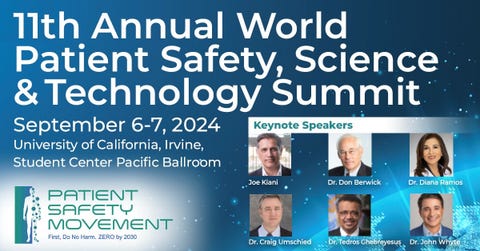 Patient Safety Movement Foundation's 11th Annual World Patient Safety, Science & Technology Summit, September 6-7, at the University of California, Irvine (Photo: Business Wire)