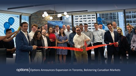 The expansion is part of Options' strategic growth in North America and demonstrates the firm's continued commitment to its clients and partners across the Canadian financial markets. (Graphic: Business Wire)