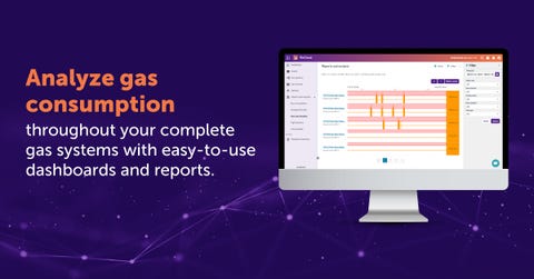 FloCloud’s dashboard provides complete gas consumption usage from manifold to torch to track analyze and report any over- or under-consumption events. (Graphic: Business Wire)