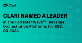 Clari named a leader in “The Forrester Wave™: Revenue Orchestration Platforms For B2B, Q3 2024.” (Graphic: Business Wire)