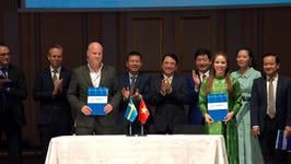 The signing ceremony took place at the Vietnam-Sweden Economic Forum in Stockholm, Sweden. (Photo: Business Wire)