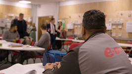 Undated handout image showing one of the large training rooms at E.ON's Net Zero Training Academy in Kingswinford, UK.