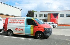 Undated handout image showing exterior of E.ON's Net Zero Training Academy in Kingswinford, UK, featuring E.ON branded van.