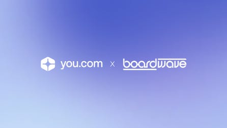 You.com, an AI-powered productivity engine, and Boardwave, a prominent community for 1,700+ European software leaders, have today announced a joint partnership to accelerate productivity and the adoption of AI in the European software industry. (Graphic: Business Wire)