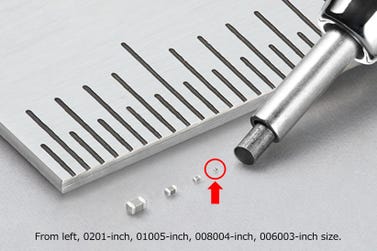 [Murata Manufacturing Co., Ltd.] Murata’s world’s first 006003-inch size (0.16 mm x 0.08 mm) MLCC (Photo: Business Wire)