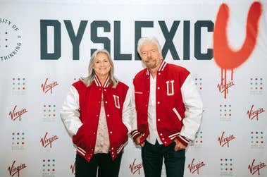 Sir Richard Branson and Kate Griggs, CEO and Founder of Made by Dyslexia (MBD), launch the world’s first ‘University of Dyslexic Thinking’, a free online learning platform, during the UN General Assembly at Virgin Hotels in New York. Picture date: Tuesday September 24, 2024. PA Photo. The free online university is teaching ‘Dyslexic Thinking’ skills, which include problem-solving, communicating, and creativity. Notable dyslexics involved in the launch include Princess Beatrice, and Dame Maggie Aderin-Pocock.