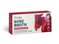 High in protein, packed with collagen, and nutrient-rich, the delicious Instant Bone Broth, which comes in Beef and Chicken flavours, is ideal for cooking. Just swap out your ultra-processed stock cube, and use Instant Bone Broth to give you a delicious, natural alternative that adds protein (11g per serving) and collagen (Beef, 7g, types I and III per serving/Chicken 6g type II per serving)to any meal.