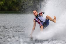 GB's Henry Sullivan (17) will compete at the World Barefoot Waterski Championships in Florida, USA from 5 - 12 October 2024. Photo credit: James Elliott