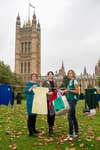 EMBARGOED TO 0001 TUESDAY OCTOBER 1EDITORIAL USE ONLYL-R Executive Head Teacher, Sarah Smith, helps Hygiene Bank CEO, Ruth Brock, and smol Suds in Schools lead, Hilary Strong hang out school uniforms in Westminster as laundry brand smol and charity The Hygiene Bank launch their ‘Clean Up Child Hygiene Poverty’ campaign. Issue date: Tuesday October 1, 2024. PA Photo. Backed by the teachers union NASUWT, the campaign is calling on the government to urgently address the issue of hygiene poverty in its upcoming Child Poverty Strategy following research which shows UK's school staff have spent £40 million of their own money over the past year supporting pupils with hygiene issues