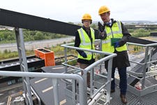 SHEFFIELD, ENGLAND - OCTOBER 2: Anne, Princess Royal talks with Antony Meanwell of E.ON as she visits E.ON's Blackburn Meadows renewable energy plant to tour the site and meet the team on October 2, 2024 in Sheffield, England. (Photo by Anthony Devlin/Getty Images for E.ON)