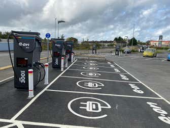 Undated handout photo of E.ON Drive's first ultra-fast EV charging hub in Wales.