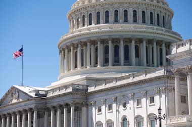 Elections will be held in the USA on November 5. It will also determine the majority in Congress - here the building in Washington D.C. from the outside.