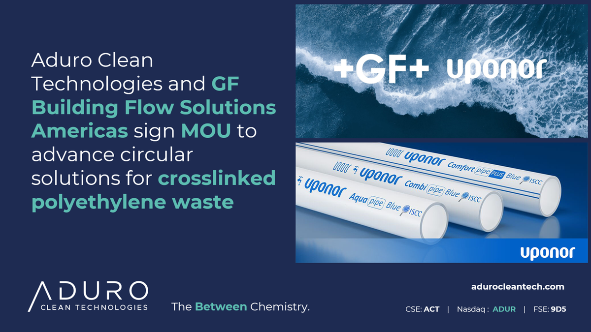Aduro Clean Technologies and GF Building Flow Solutions Americas Sign ...