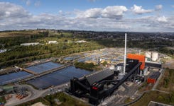 Undated handout picture showing view of E.ON's Blackburn Meadows Renewable Energy Plant and the neighbouring Yorkshire Water wastewater treatment works