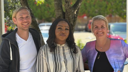 from the left; Jonas Cedenwing (Founder CTO, Telness Tech), Teniola Stuffman (Group Executive Director Business Development VAS2Nets), Martina Klingvall (Founder, CEO Telness Tech) (Photo: Business Wire)