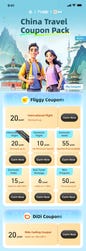 Alipay’s China Travel Coupon Pack provides each inbound tourist special offers worth RMB 200 (USD 28) (Graphic: Business Wire)