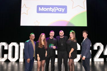 MontyPay GM Noel Moukhaiber with his team accepting the award (Photo: AETOSWire)