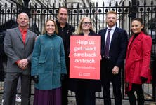 EDITORIAL USE ONLY Campaigners James Wilkinson, Helen Morgan MP, David Seaman, Dr Charmaine Griffiths, Danny Beales MP and Frankie Seaman deliver a pledge with close to 50,000 signatures to No. 10 Downing Street, part of the charity’s Hearts Need More campaign, urging the UK Government to make tackling cardiovascular disease a priority. Picture Date: Wednesday December 4, 2024. PA Photo. Joining campaigners, including Labour MP Danny Beales and BHF ambassadors David and Frankie Seaman, is James Wilkinson, who was diagnosed with a heart infection in late 2019. After repeated operation cancellations, he sought private heart valve repair. Latest NHS England figures show over 172,000 people on the heart care waiting list waited longer than the 18-week treatment target.