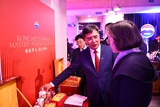 Gao Shan introduced Moutai to the guests at the event in Rome. (Photo: Business Wire)