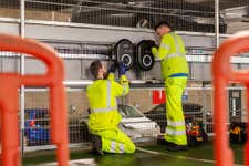 Undated handout image of EV charger installation at a car park in Coventry city