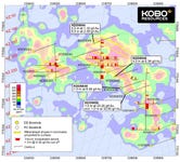 Figure 2: Kadie Zone Diamond Drill Results and Collar Location Map (Graphic: Business Wire)