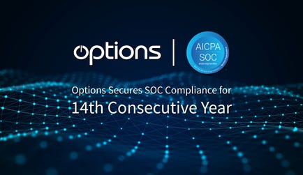 Options Celebrates 14 Years of Consecutive SOC Compliance, Reinforcing Its Commitment to Security and Governance Leadership in Capital Markets (Graphic: Business Wire)