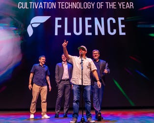 Fluence wins Cultivation Technology of the Year at the Emjays International Cannabis Awards during MJBizCon 2024 (photo courtesy of the Emjays)