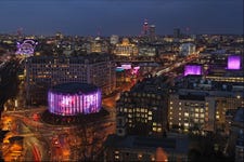 BFI IMAX lit up purple for the 'Light the Darkness' national moment on Holocaust Memorial Day