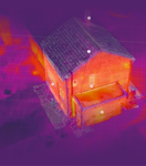 Undated handout image of a thermal drone survey of a typical UK home. E.ON is working with Coventry City Council and tech start-up Kestrix to scan more than 4,000 homes across Coventry to assess opportunities for energy efficiency upgrades