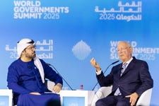 Mohammad Al Gergawi, Minister of Cabinet Affairs in the United Arab Emirates, and Chairman of the World Governments Summit Organization and Klaus Schwab, Founder and Executive Chairman (Photo: Business Wire)