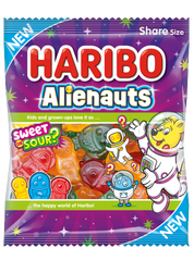 HARIBO Alienauts is a NEW ‘out of this world’ mix of delicious jelly sweets. Each playful ‘Alienaut’ shaped jelly could be sweet and fruity in flavour or deliver a secretly sour bite!