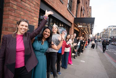 120 women business founders queued up outside Virgin Hotels London in Shoreditch this morning to pitch their dreams