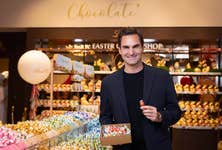 EDITORIAL USE ONLY Roger Federer, Lindt’s global ambassador, at the grand opening of the new Lindt flagship London store in Piccadilly Circus. Picture date: Friday March 21, 2025. PA Photo.