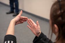 Signature students learning British sign language, as GCSE takes a step closer.