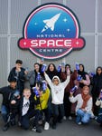 Kids celebrating: Thornhill Community Academy students celebrating at the National Space Centre following a day learning about the future of careers with Space Scientist Dame Dr Maggie Aderin and The Hyundai Great British School Trip