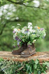 Boots of flowers - The Farewell Flowers Directory - Image by Andrea Gilpin
