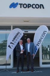 Luc Le Maire, Senior Vice President, Topcon (left) and Johannes Mueller, CEO, Amberg Technologies.