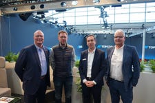 Topcon Positioning Systems has signed a memorandum of understanding with Vemcon GmbH. Pictured from left during Bauma 2025 in Munich, Germany: Thomas Hansen, Topcon Positioning Systems Vice President, Global OEM; Jan Rotard, Vemcon GmbH CEO; Dr. Holger Quast, Vemcon GmbH COO, CFO; and Karsten Dietrich, Topcon Senior Director, OEM EMEA.