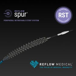 The first and only retrievable stent system that features a self-expanding stent with an integrated dilatation balloon catheter on an over-the-wire system. It is designed for controlled lesion penetration and treatment through a series of radially expandable spikes. Known as Retrievable Scaffold Therapy (RST), the spikes on the Spur Stent penetrate the lesion to increase the acute luminal diameter and modify the lesion morphology to change vessel compliance and reduce vessel recoil effect.