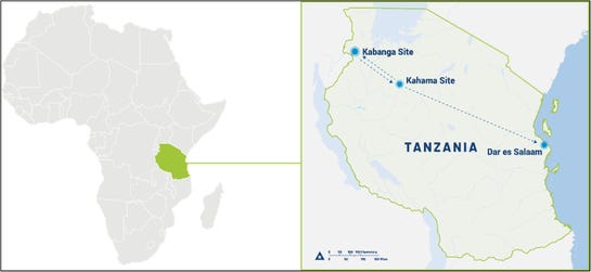 Figure 1: Kabanga Nickel Project location in Tanzania.