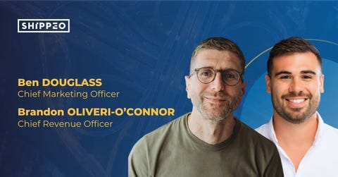 Brandon Oliveri-O’Connor is named Shippeo’s CRO (Chief Revenue Officer); Ben Douglass is named Shippeo’s CMO (Chief Marketing Officer)