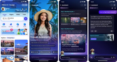 A sample user interface of Alipay+ Voyager, which users can access via digital wallets