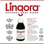 A Lingora bottle with text explaining the benefits