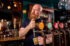 *** FREE FOR EDITORIAL USE *** PETITE PINTS: Greene King Brewery has launched the UK’s tiniest ‘pint’ glasses – just under 3 inches in height - to revive the lost tradition of asking for a taste of beer before committing to a full pint. Their research found that 70% of Brits have never asked for a sample of beer and nearly a third (31%) of Gen Z pubgoers are ‘too nervous’ to ask for a sample. Greene King Brewery calls on the nation to reclaim the taster tradition as it’s now launched Hazy Day Fruity IPA in over 500 Greene King pubs across the UK.