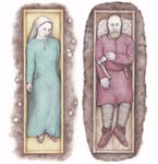 The woman’s grave in Vilusenharju, Tampere was discovered in 1962, and the man’s grave in Ristiänmäki, Pälkäne in 1982. Ancient DNA research has now revealed that the deceased were siblings. Illustrations by Veronika Paschenko. Photo by Vapriikki.