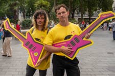 EDITORIAL USE ONLY General view of a silent busking photocall organised by The Musicians’ Union in Leicester Square, where buskers, musicians, street performers and London Assembly members gather to urge Westminster Council to provide new viable and accessible busking pitches to replace those lost in the area. Picture date: Thursday August 7, 2025. PA Photo. The call follows a City of London Magistrates’ Court ruling that banned busking in Leicester Square, with a petition to find new pitches receiving over 1,000 signatures.